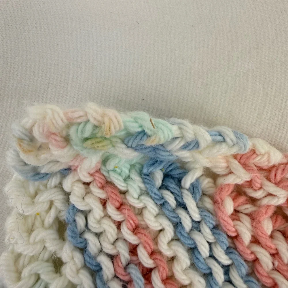Handmade Crochet‎ Knit Dishcloth Set 5pc Cotton Reusable Washcloths Multi Color